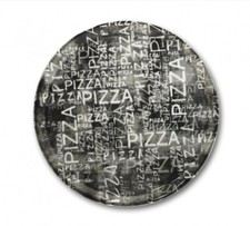 Set 6 Piatti da Tavola Pizza in Porcellana Napoli Black & White 33 cm