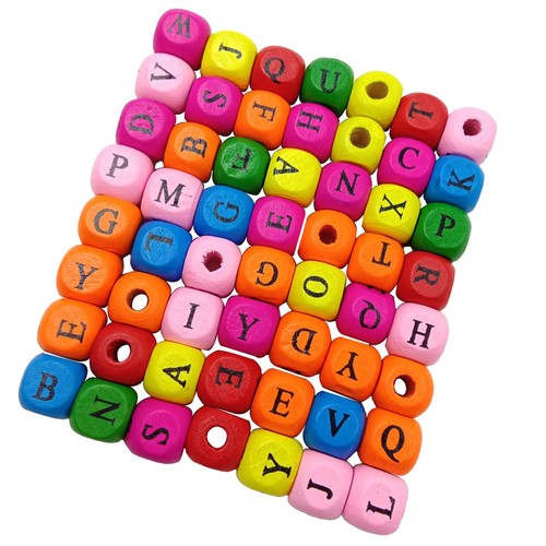 200pcs perline cubo - , lettera
