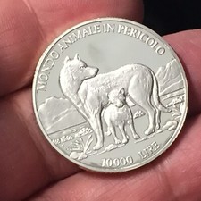 REPUBBLICA SAN MARINO - 10000 LIRE ARGENTO 1996 MONDO ANIMALE IN PERICOLO