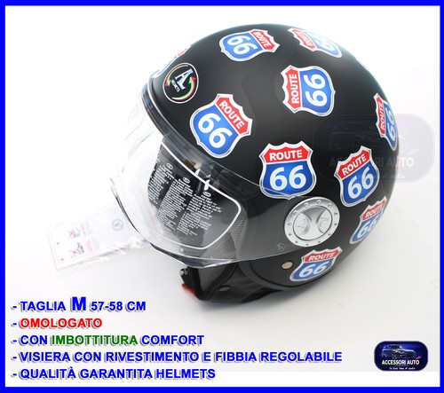 Route casco jet nero - nero, opaco
