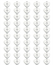 Charm Croce Cuore Religioso