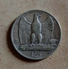 Italia, Vittorio Emanuele III, 5 lire 1927, argento, KM: 67,2