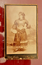 foto  d'epoca cartonata ritratto di donna in costume fine '800