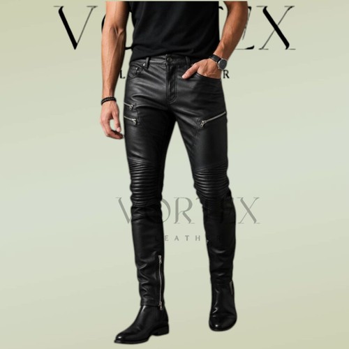 Pantalone biker uomo pelle - , di