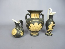 Marxs Fedele Riproduzione set 3 vasi neri Antica Grecia in terracotta XX sec.