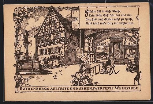 Cartolina artista rothenburg - cartolina,