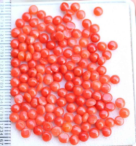 Cabochon tondo corallo - tondo, rosso