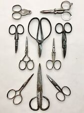 Antiche Forbici, Lotto Di 10. Forbici Per Cucito, Giardinaggio, Fumatori, Carta