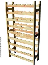 CANTINETTA MOBILE PORTABOTTIGLIE VINO 54 POSTI LEGNO NATURALE CHIARO 63X27X120 