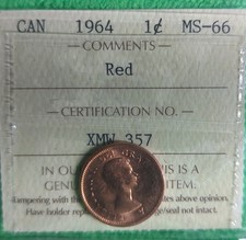 1964 Iccs Graded MS- 66 Red