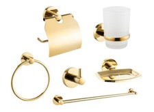 Bagno 6 Accessori Dorato Porta