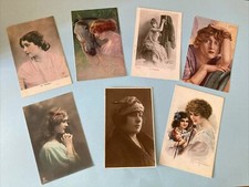 COLLEZIONE CARTOLINE DONNE VINTAGE-6 Unità / 5 Reproduzioni Originale/1 Original