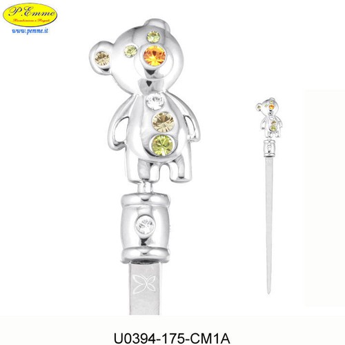 Tagliacarte orsetto argentato - tagliacarte,