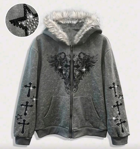 Felpa con cappuccio zip moda