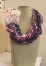Sciarpa collana, scaldacollo, collana fatta a mano, sciarpa misto lana