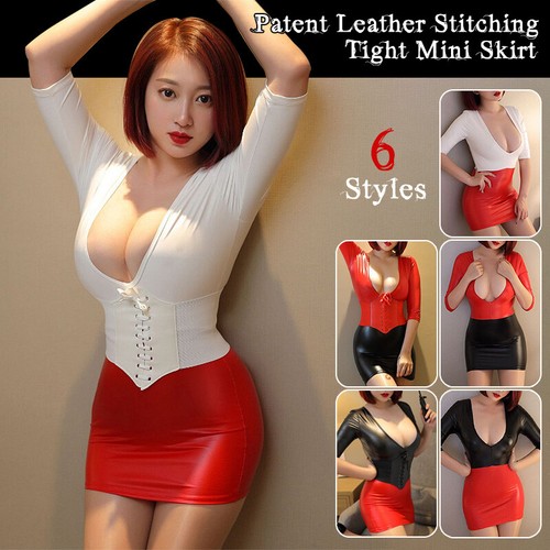 Mini abito donna pelle - , pu