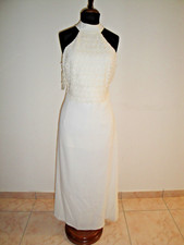 VESTITO  da sposa in seta panna, prezioso corpetto in pizzo, 48 NUOVO ETICHETTE