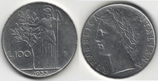 Italia 100 lire, 1955