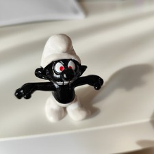PUFFO NERO ARRABBIATO, SMURF BLACK, 1986 PEYO HONG KONG SCHLEICH PERFETTO