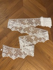 ANTICA BALZA PER ALTRE IN FILET CON SIMBOLI EUCARISTICI