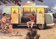 POSTCARD ORIGINALE  FURGONE VOLKSWAGEN T1 - 1964