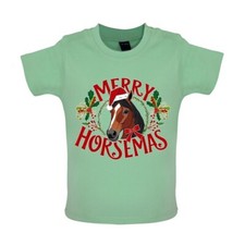 Merry Horsemas Natale - Bambino T-Shirt / Body - Cavalli Ride Love