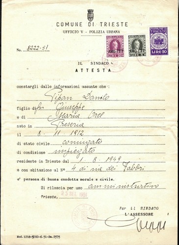 Italia trieste 1951 - italia, ☀