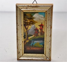 PICCOLO OLIO SU FAESITE CON CORNICE IN LEGNO DORATO