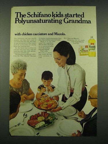 Pubblicità olio mazola 1970 - olio,
