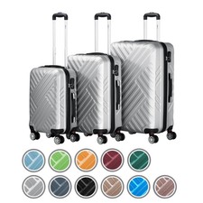 Set di 3 valigie da viaggio Zelsius, valigie, trolley, XL, set valigie, valigie rigide