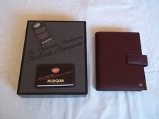 Porta blocco Aurora in pelle bordeaux nuovo con scatola