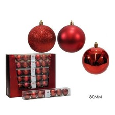 PALLINE DI NATALE SFERE ROSSE 8cm 7pz