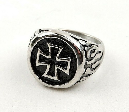 Anello croce biker acciaio - biker,