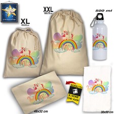 SET SCUOLA ASILO MATERNA SACCA ASCIUGAMANO BORRACCIA TOVAGLIETTA PERSONALIZZATO