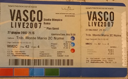 Biglietto concerto vasco rossi - biglietto,