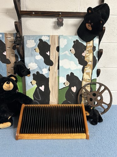 Solid wood record holder rack - record,