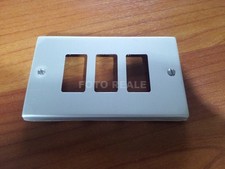 N 2 PLACCA PLACCHETTA METALLICA CHIARA 3 MODULI TIPO BITICINO MAGIC 5001 NUOVE