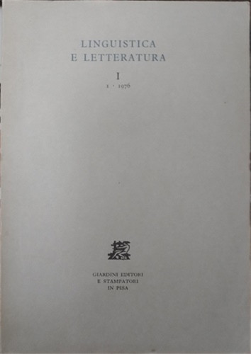 Linguistica e letteratura - ,