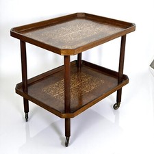 Carrello Bar Antico in Legno Portavivande Vintage Sorrentino Tavolino Intarsi