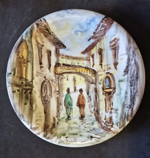 PIATTO IN CERAMICA DIPINTO A MANO DECORATIVO DA PARETE -  FIRMATO 
