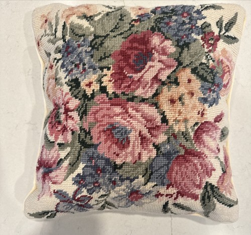 Cuscino vintage fiori rosa - cuscino,