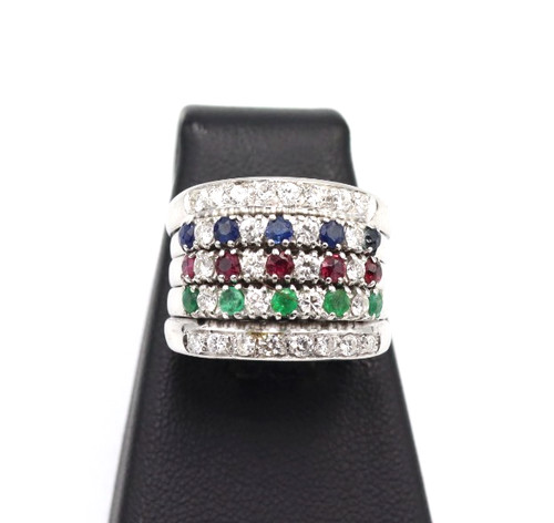 Anello fascia con - , diamanti