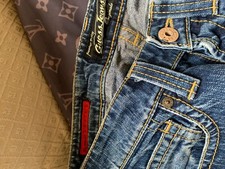 Guess Jeans Strappati Venice Collection Vintage Originali Blu Taglia 27