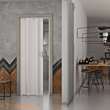 PORTA A SOFFIETTO SCORREVOLE COMPLETA IN PVC CM 83X214 PORTE MISURA REGOLABILE