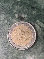 moneta 2 euro Finlandia 2003 Fiori con stelle e difetto di fabbrica