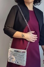 Borsa tracolla uncinetto fatta a mano Con Paillettes