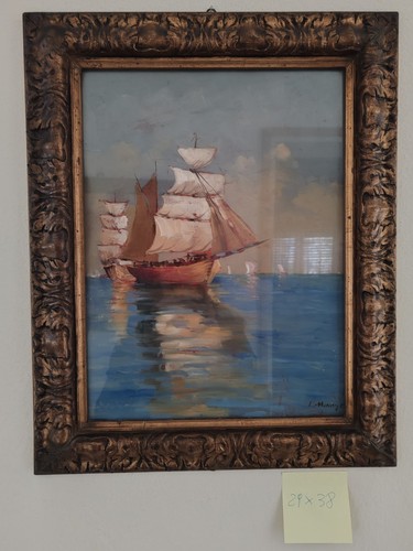 Dipinto vascello 30x38cm con