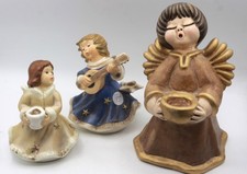 FIGURINA CERAMICA porcellana portacandele 3xANGELI figure convoglio GOEBEL THUN Italia