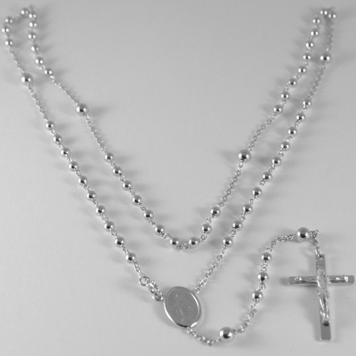 Collana rosario oro bianco 750 - bianco,