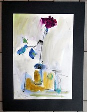 MUNCIGUERRA TECNICA MISTA NATURA MORTA FIORE IN BICCHIERE CM. 34 X 24